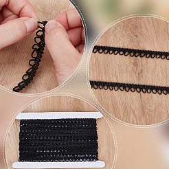 10 ярд полиэстеровой плетеной отделки с эластичными петлями для пуговиц&nbsp;EC-WR0001-02B