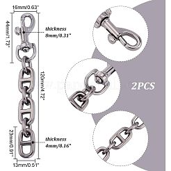 Цепи удлинителя сумки из сплава&nbsp;LS-DIY-WH0304-427B