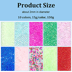 150 г двухцветных прозрачных круглых икорных бусин&nbsp;MRMJ-OC0002-80