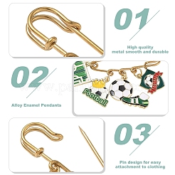 Broche en acier inoxydable 304 sur le thème du football (2 pièce)&nbsp;JEWB-YW00004