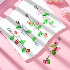 Акриловый кулон из стекла и листьев в форме трубы украшает&nbsp;HJEW-JM01653