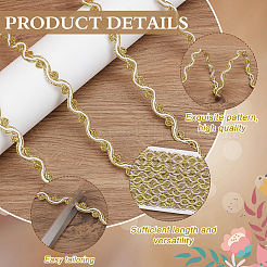 Волнистая кружевная лента из полиэстера длиной 19.5 м.&nbsp;OCOR-WH0100-02A