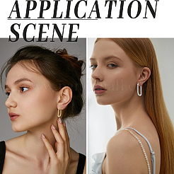 8 пара овальных серег-колец из нержавеющей стали 304 в 4 стилях EJEW-SC0001-75