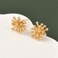 Серьги-гвоздики в виде цветка из латуни EJEW-D337-07G