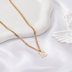 1 collar con colgante de letra de acero inoxidable 304&nbsp;NJEW-LP0001-33E-G