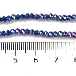 電気メッキガラスビーズ連売りを焼く  ABカラー  多面カット  ロンデル  藤紫色  4x3mm  穴：1mm  約105~110個/連  38~39cm&nbsp;X-DGLA-A039-J4mm-B04