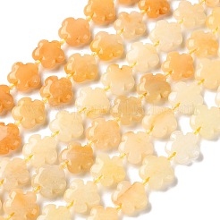 天然石トパーズ翡翠ビーズ連売り  5  - 花びらの花  シードビーズで  15x5.5mm  穴：1mm  約27個/連  16.53''（41.99センチメートル）&nbsp;G-L241B-18