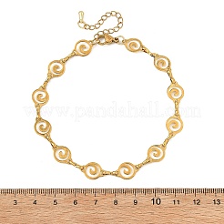 Chaînes de cheville à maillons spiralés creux en acier inoxydable 304&nbsp;AJEW-AN00848-01