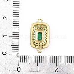 Breloques de connecteur en laiton micro pavé de zircone cubique&nbsp;CU-CBAAB9C-01G