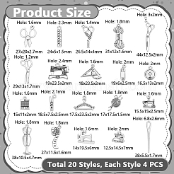 80 pz 20 stili pendenti in lega di stile tibetano&nbsp;FIND-GA0008-80