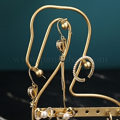 鳥の鉄製イヤリング収納ラック  ネックレスディスプレイホルダー  ジュエリー収納スタンド  ゴールドカラー  13x6x17cm&nbsp;PW-WG11F7B-01