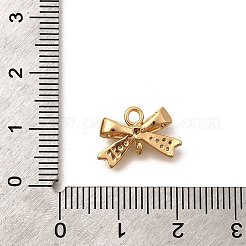 Подвески-бантики из латуни с микропаве из кубических цирконий&nbsp;X-KK-B152-09A-G