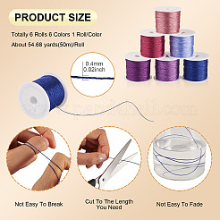 6 рулон 6 цвета 6-слойная полиэстеровая металлизированная нить OCOR-TA0003-11C