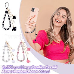 3 шт. 3-цветные ремешки для мобильного телефона со стразами из полимерной глины и стекла&nbsp;HJEW-PH01981