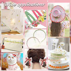 6 ярд двухцветной полиэстеровой кружевной ленты с цветочной вышивкой OCOR-PH0002-17