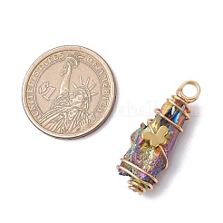 5 шт. 5 стиля гальванические подвески из натурального кварца с медной проволокой&nbsp;PALLOY-JF03433