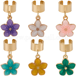 6 шт. 6-х цветный эмалированный сплав стетоскоп подвесные украшения&nbsp;HJEW-SP0001-34