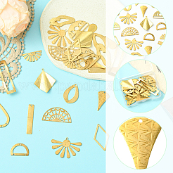 28 шт. 14 стиля латунных филигранных соединительных звеньев и подвесок&nbsp;KK-SC0006-81