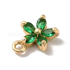 Blumenanhänger aus Messing mit Zirkonia&nbsp;KK-O141-01G-06