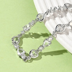 Браслеты из кубического циркония в форме сердца BJEW-L711-02P-09