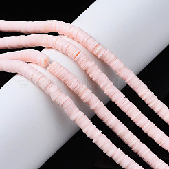 Плоские круглые бусины из глины ручной работы полимерные&nbsp;CLAY-R067-8.0mm-27