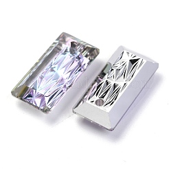 エンボスガラスラインストーンペンダント  長方形  多面カット  ミックスカラー  20x10x5mm  穴：1.6mm&nbsp;GLAA-J101-07B