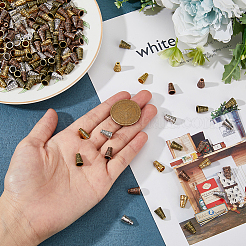 240 шт. 4-цветная бусина в тибетском стиле из сплава в форме конуса&nbsp;FIND-DC0003-89