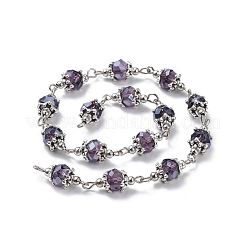 Ручной цепи стекло бисером AJEW-JB00498-02