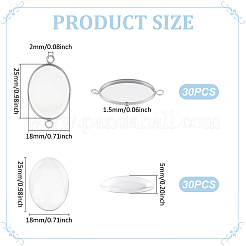 30 шт. оправы для кабошонов из нержавеющей стали 304 STAS-UN0063-27