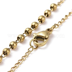 Colliers de perles de chapelet en acier inoxydable 202&nbsp;NJEW-D060-01B-G