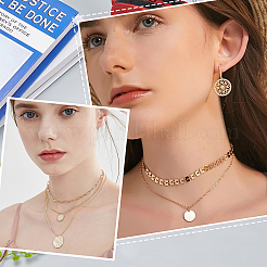 スターリングシルバーチェーンエクステンダー3個925個  クラスプとティアドロップチャーム付き  ゴールドカラー  54mm&nbsp;FIND-BBC0001-26G