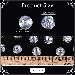 500 шт. прозрачные стеклянные бусины&nbsp;SEED-PA0001-08A