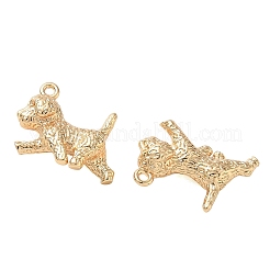 真鍮チャーム  槌目模様の犬のチャーム  18KGP本金メッキ  11x16x5.5mm  穴：1mm&nbsp;KK-CBA61F8-02G