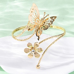 Armreifen mit Blumen- und Schmetterlingsmotiv aus Legierung für Mädchen und Frauen&nbsp;LS-AJEW-A063-01F-G