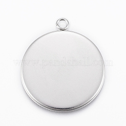 Подвеска-кабошон из нержавеющей стали 304 STAS-E146-18P-30mm