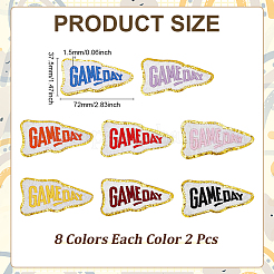16 Stück 8 Farben Spieltag Polyester computergesteuerte Stickerei Stoff zum Aufbügeln/Aufnähen Patches&nbsp;DIY-ME0001-93