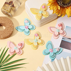 24 шт. 3-х цветные нашивки-бабочки на ткань&nbsp;PATC-CA0001-37