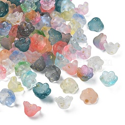 120 Stück 12 Farben mattierte Glasperlenkappe&nbsp;FGLA-YW0001-04