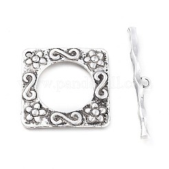 Сплавочные застежка тоггл тибетского стиля&nbsp;PALLOY-F262-027AS