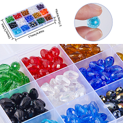 300шт 15 стиля нити стеклянных бусин GLAA-SP0001-20