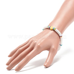 Стрейч-браслет Heishi Surfer ручной работы из полимерной глины BJEW-JB08903