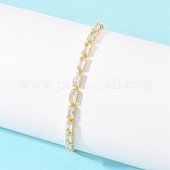 Bracciali scorrevoli rettangolari in ottone con micro pavé di zirconi cubici&nbsp;KK-A305-02G-01