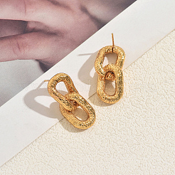 Текстурированные овальные серьги-гвоздики из нержавеющей стали 304&nbsp;IR4218