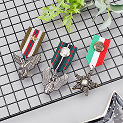 3 stücke 3 arten flügel & adler & stern retro britischen preppy styel legierung charme anstecknadel&nbsp;JEWB-GA0001-20