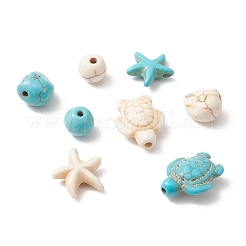 130шт 8 стиля окрашенные синтетические бирюзовые бусины G-FS0005-69