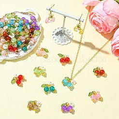 50 шт. 10 стиля подвески-вишни из стекла и смолы с имитацией жемчуга&nbsp;PALLOY-CJ00161