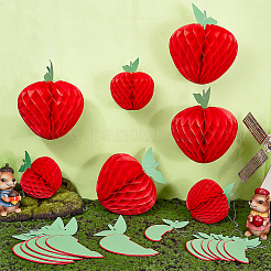 30 pieza de 2 estilos de adornos colgantes de papel con forma de bola de panal de manzana&nbsp;AJEW-OC0015-24