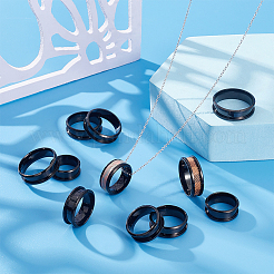 18 шт. 9 размера 201 нержавеющая сталь рифленые кольца для пальцев STAS-UN0049-98EB