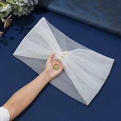 Полиэстеровая шаль на одно плечо для невесты&nbsp;AJEW-WH0596-365B