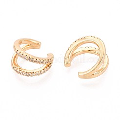 Латунные серьги-манжеты из прозрачного кубического циркония&nbsp;EJEW-T047-68G